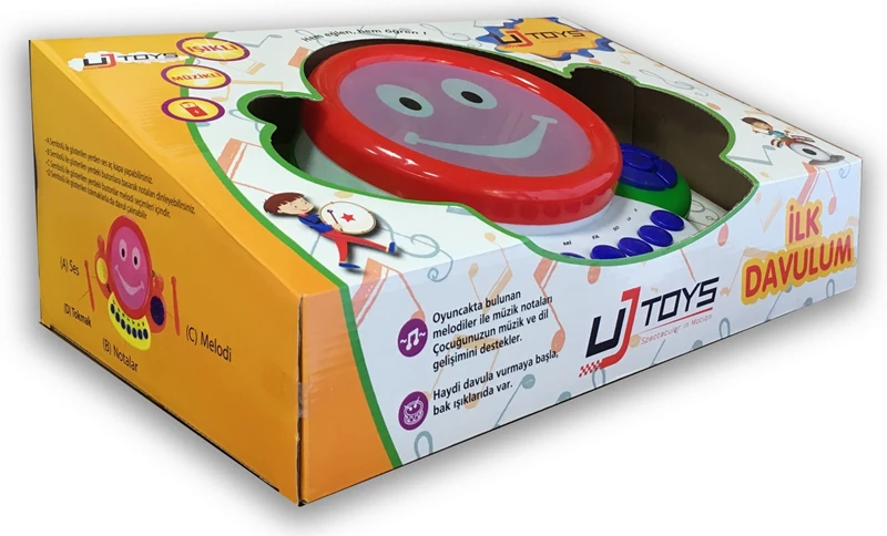 UJ Toys Işıklı Müzikli Notalı Neşeli Pilli Davul