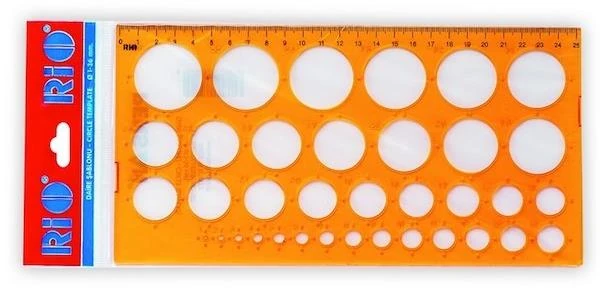 Rio 801 Daire Şablonlu Cetvel 1-36 Mm
