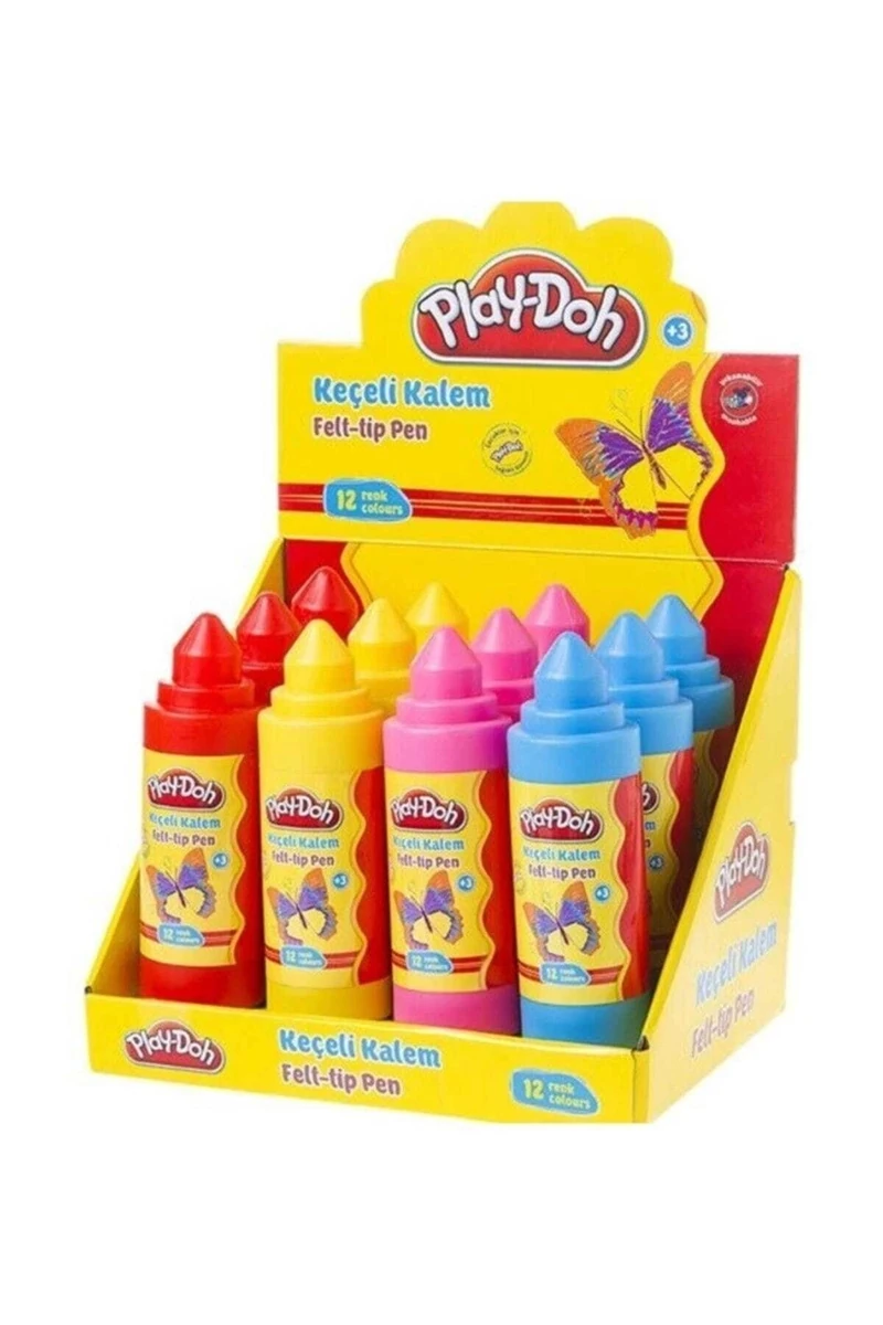 Play-Doh Plastik Tüp Keçeli Kalem 5 mm 12 Renk