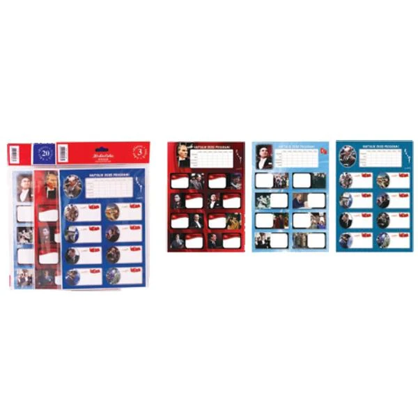 Keskin 220131-99 Atatürk Ders Programlı 3Lü Etiket
