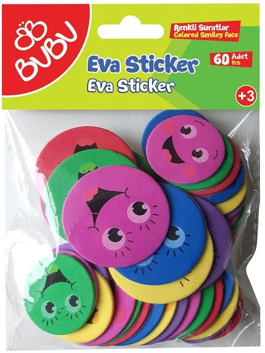 Bu-Bu Eva Sticker Renkli Suratlar 60'Lı Bubu-St014