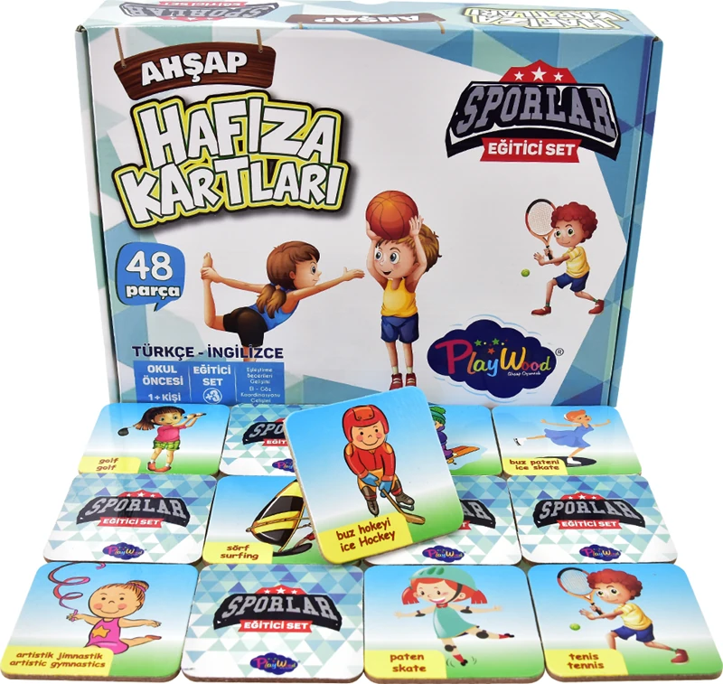 Onyıl Ony-09 Eğitici Ahşap Hafıza Kartları Sporlar