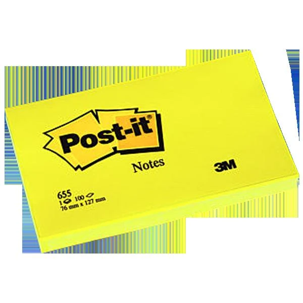 Post-It Yapışkanlı Not Kağıdı Sarı 76X127Mm 655