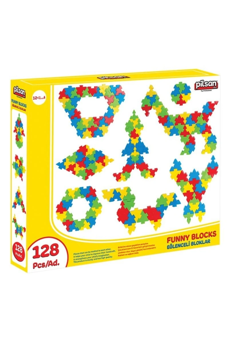 Pilsan 03-298 Eğlenceli Bloklar 128 Parça Eğlenceli Eğitici Bloklar