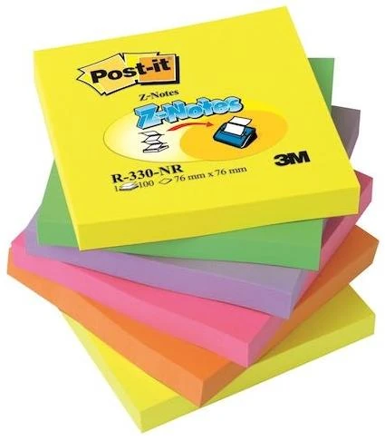 Post-It Yapışkanlı Not Kağıdı Z-Not Renkli 76X76 R-330Nr 6Lı