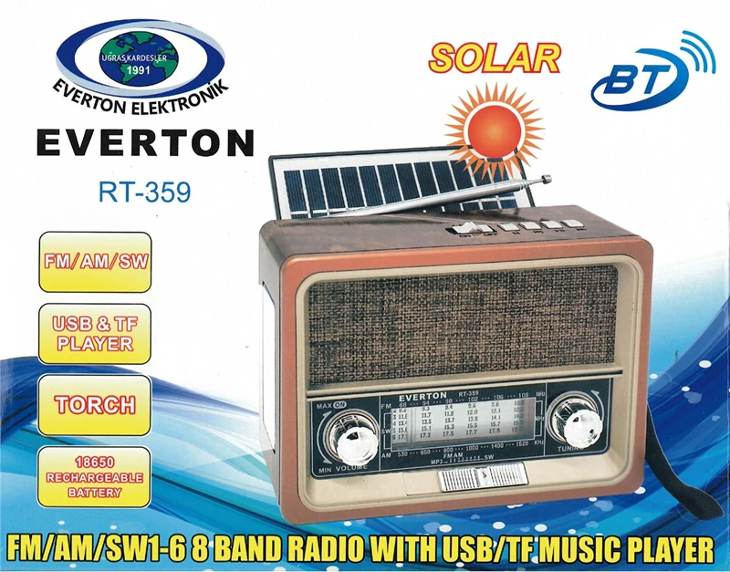Everton Rt-781 -Usb-Tf-Am-Fm-Sw-Blue-Connect-Tws-Usb Şarj Nostaljik Radyo