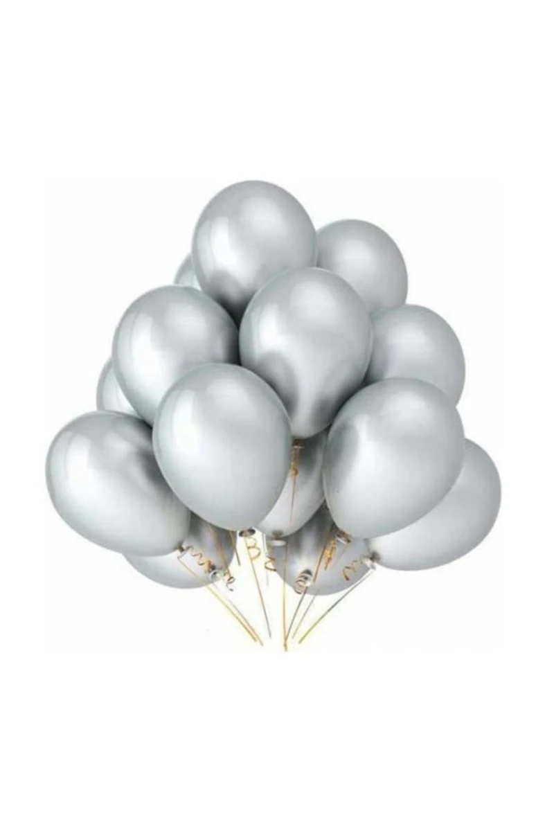 Nedi Pm-72024 Balon Metalik Gümüş 100Lü