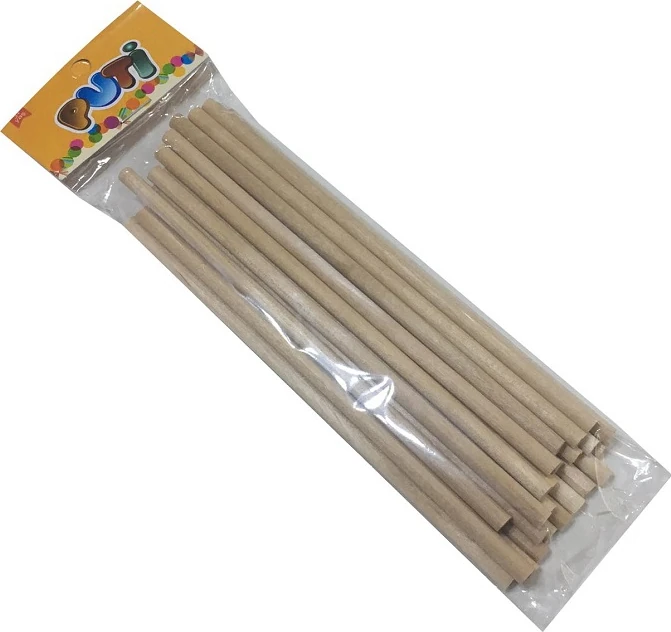 Puti Ahşap Renkli Çöp Çubuğu Silindir 4704