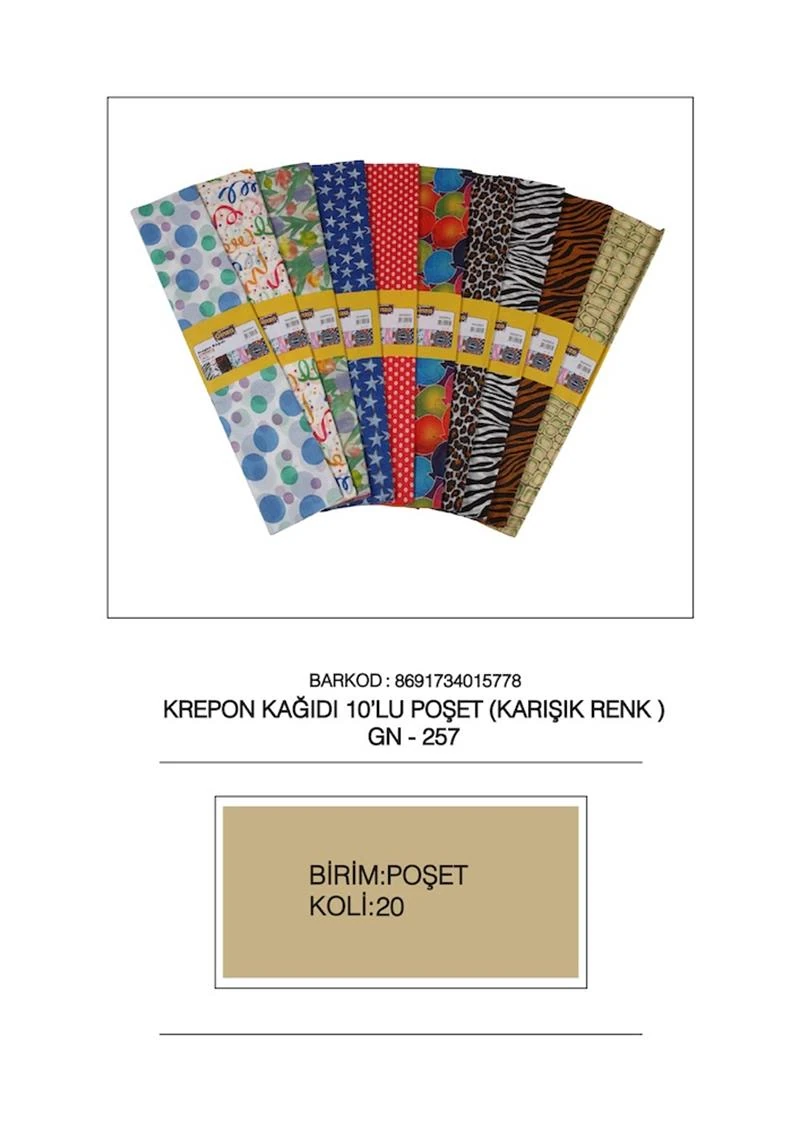 Ginza Gn-228 Krepon Kağıdı 10 Renk