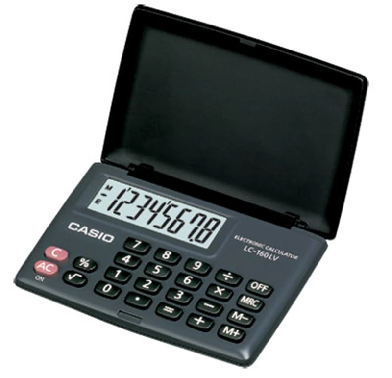 Casio LC-160LV-WE 8 Hane Beyaz Cep Tipi Hesap Makinesi