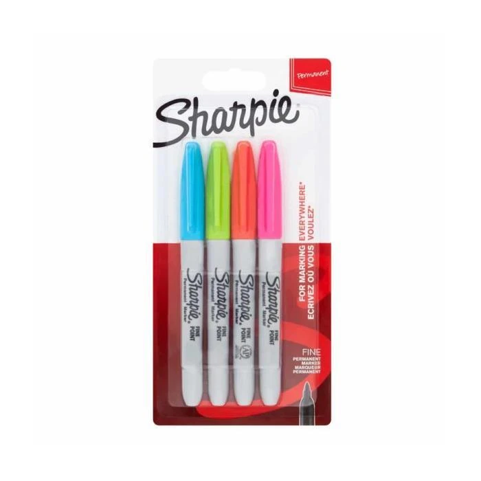 Sharpie 2065403 Fine Permanent Markör Canlı R. 4Lü