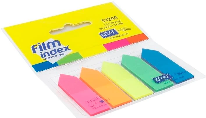 Kraf Index Fılm (Pp) 12X44Mm Ok Şekilli 5 Renk X 25Yp 51244