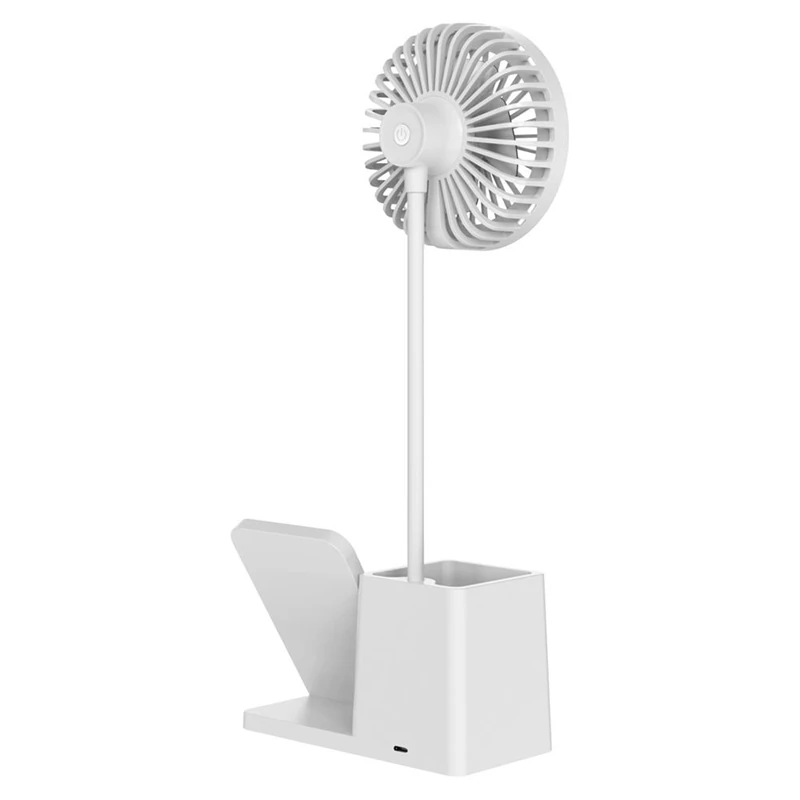 S-link SL-M9055 Siyah TypeC 10W Kablosuz Şarj Cihazı Fanlı Kalemlikli Masa Lambası