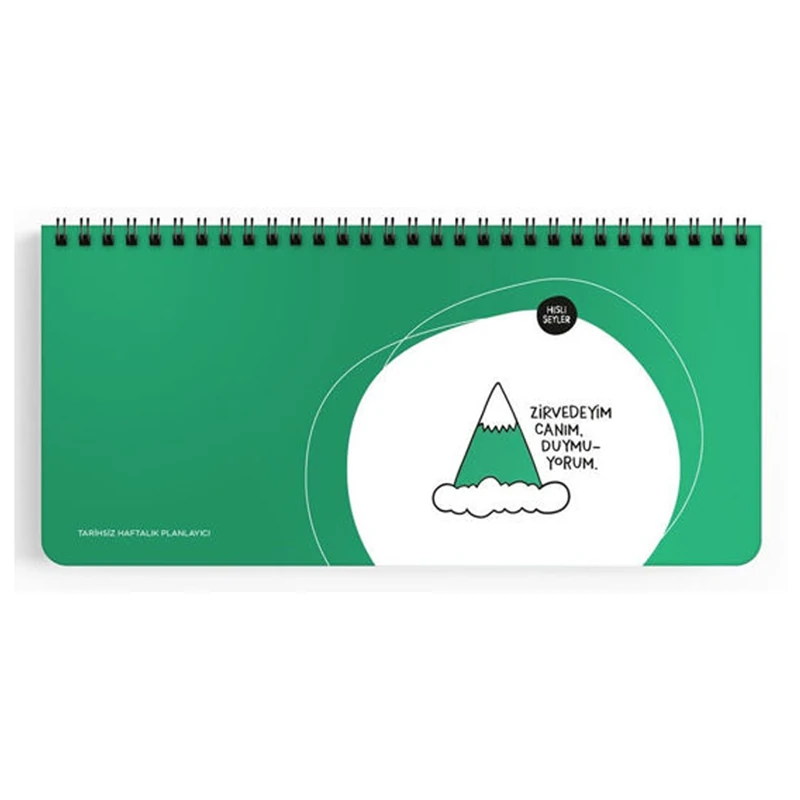 Keskin 830185-99 Hisli Şeyler 13*27 Spiralli Stickerli Planner -Zirvedeyim Canım Duymuyorum
