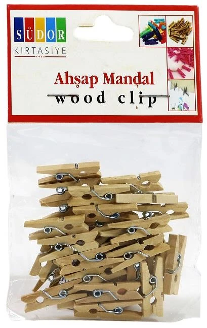 Südor Bs100 Ahşap Mandal Küçük 2,5Cm 30Lu Naturel
