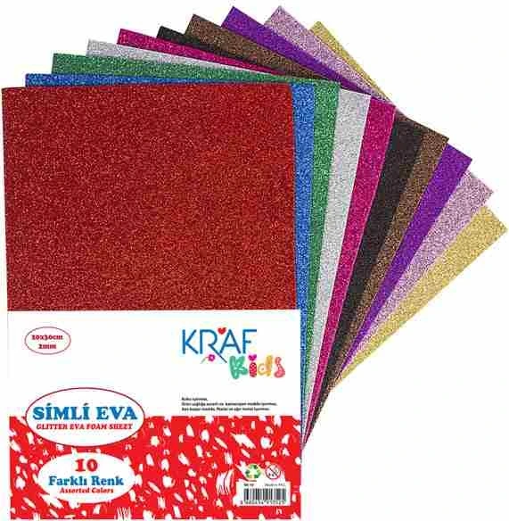 Kraf Kids Eva 20X30 2Mm Simli 10 Lu Kk10