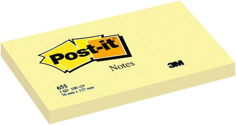 Post-It Yapışkanlı Not Kağıdı Sarı 76X127Mm 655