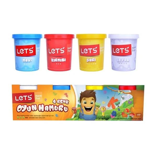 Lets Oyun Hamuru 4 Renk Normal Renkler 460 Gr L8440