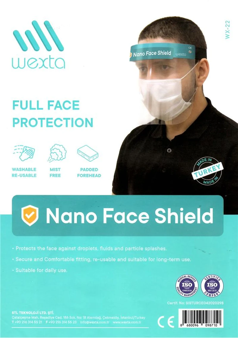 Wexta WX-22 Yüz Koruyucu Siperlik Nano Face Shield