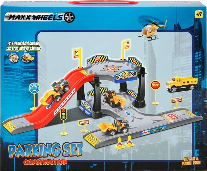 Maxx Wheels Garaj Set 2 Araçlı İtfaiye Polis İnşaat S00002017