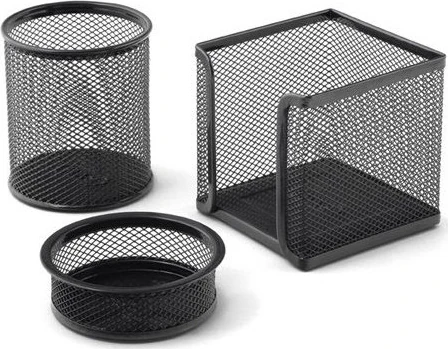 3A Metal Ofis Seti 3'lü (ataşlık+küpnotluk+kalemlik)