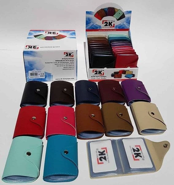 2K Kredi Kartlık Suni Deri Çıtçıtlı Yatay 256