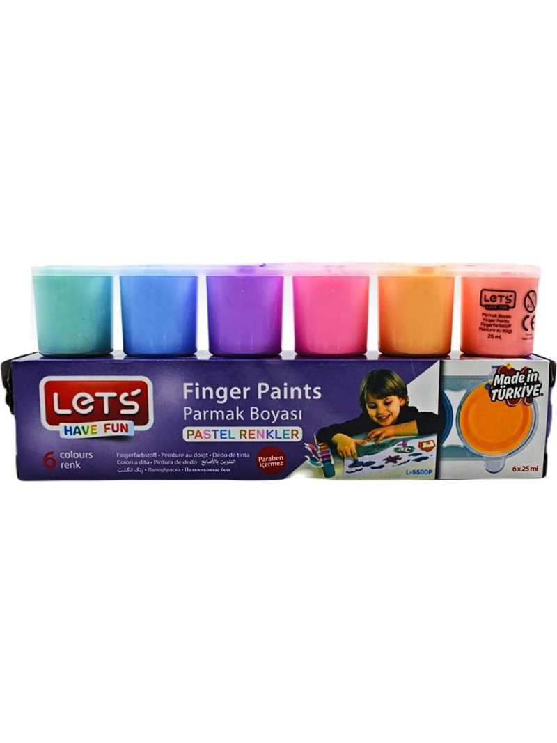 Lets Parmak Boyası 25Ml Pastel 6 Renk L-5500P