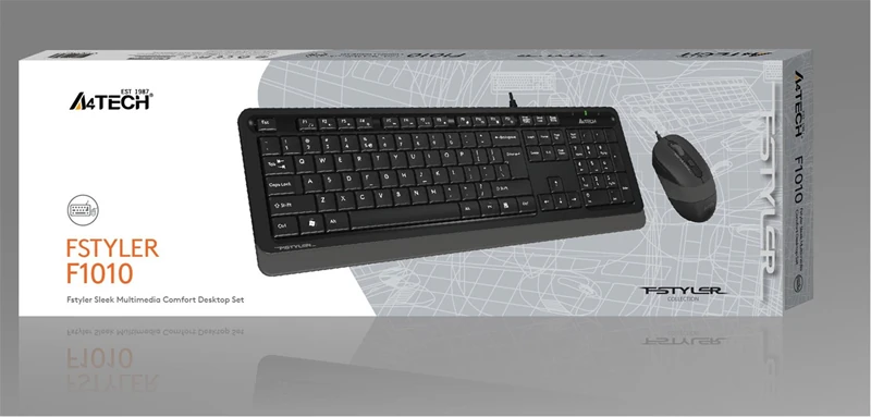 A4 Tech F1010 Q Usb Turuncu Fn-Mm Klv+Optik Mouse Set