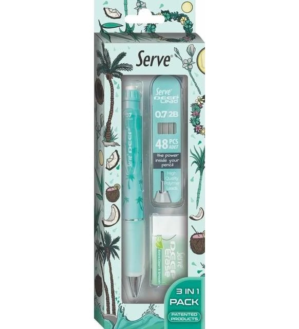 Serve Deep Versatil Okul Kalem Seti 0.7mm Doğa Desenli SV-DEEP3SETDNY