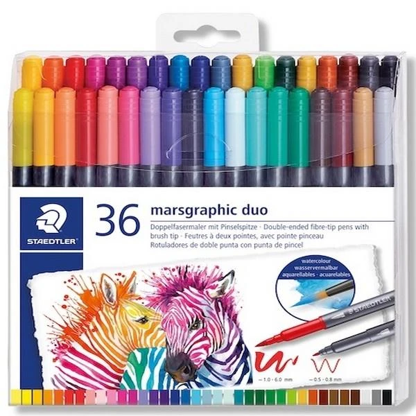 Staedtler 3001 Tb36 Marsgraphıc Duo Çift Tarafl I Fırçalı Keçeli Kalem 1.0-6.0Mm 36Lı