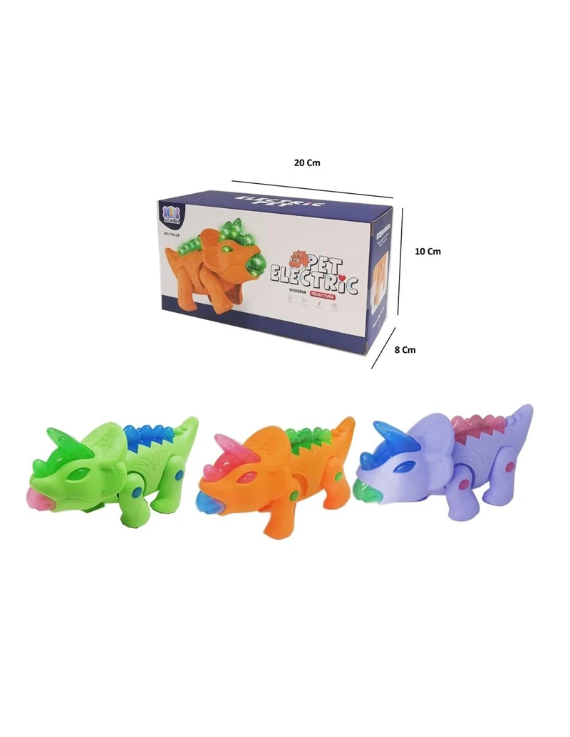 Birlik 766-2A Pilli Neşeli Boynuzlu Uzun Dinazor 3 Renk