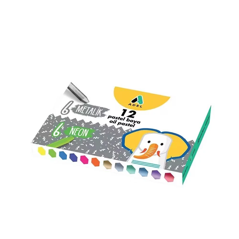 ADEL PASTEL BOYA 12 Lİ (6 NEON RENK + 6 METALİK RENK)