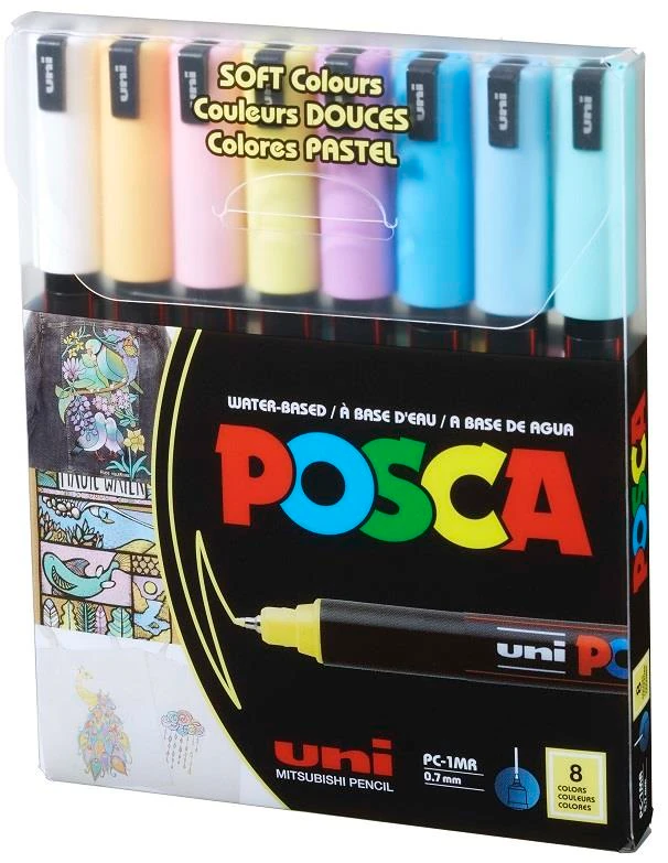 Uni Poster Markörü Posca Set Pc-1Mr/8C Sc Soft Renk 8 Li