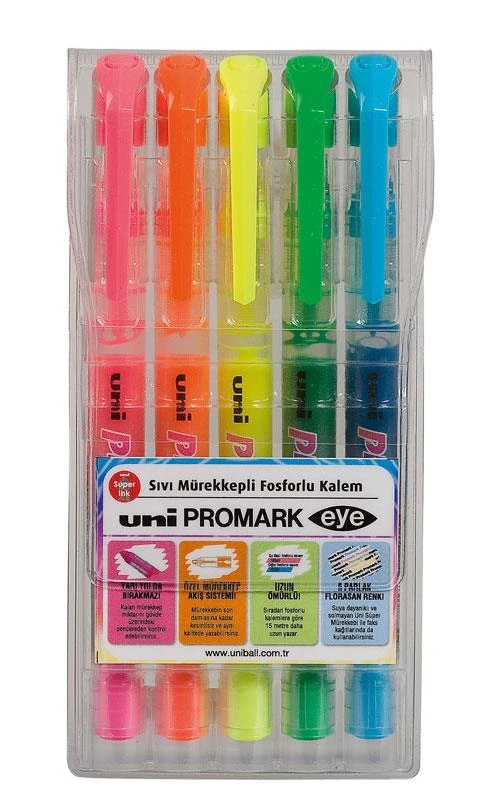 Uni Fosforlu Kalem Promark Usp-105/5C 5 Li Set