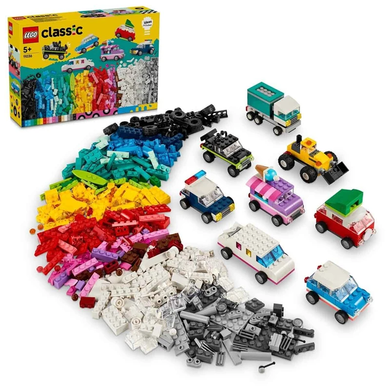 LEGO Classic Yaratıcı Araçlar 11036 - 5 Yaş ve Üzeri Çocuklar için 10 Adet Araba Yapımı İçeren Yaratıcı Oyuncak Yapım Seti (900 Parça)