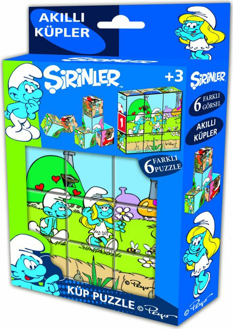 Laço Kids Laço Şirinler 9'lu Küp Puzzle