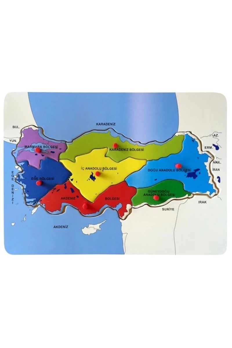 Bubu Ahşap Puzzle Türkiye Haritası Bölgeler 30X21,5Cm -AP0049