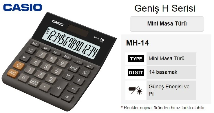 Casio MH-14 14 Hane Masa Üstü Hesap Makinesi