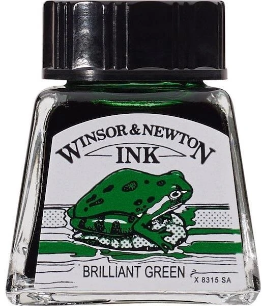 W&N Çizim Mürekkebi Drawıng Ink 14 Ml Brıllıant Green 046 Wn-1005046