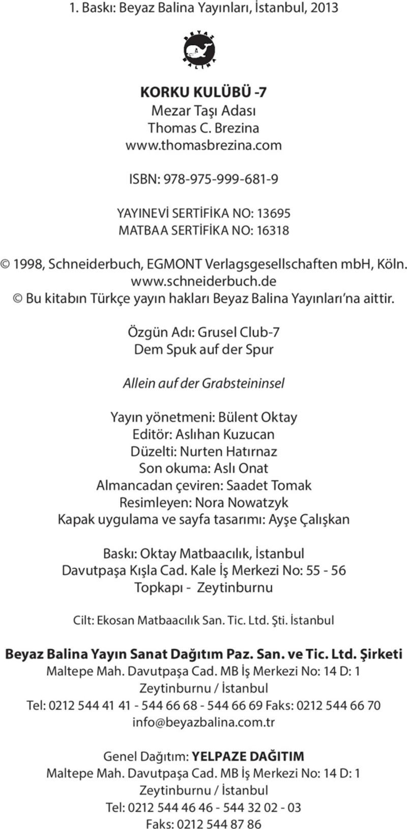 Korku Kulübü - Mezar Taşı Adası - Thomas C. Brezina