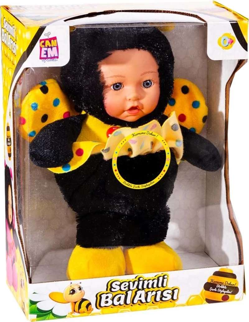 Can-Em Oyuncak Türkçe Müzikli Arı Peluş Bebek Sarı