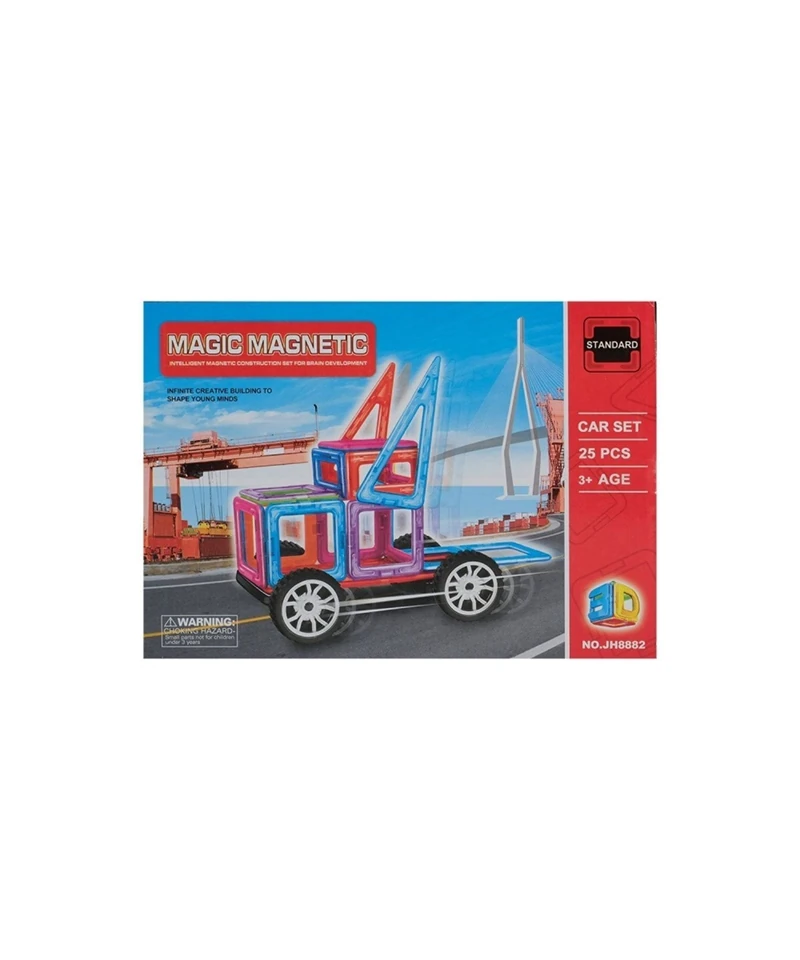 KZL Manyetik Lego 25 Parça Tekerlekli Araba