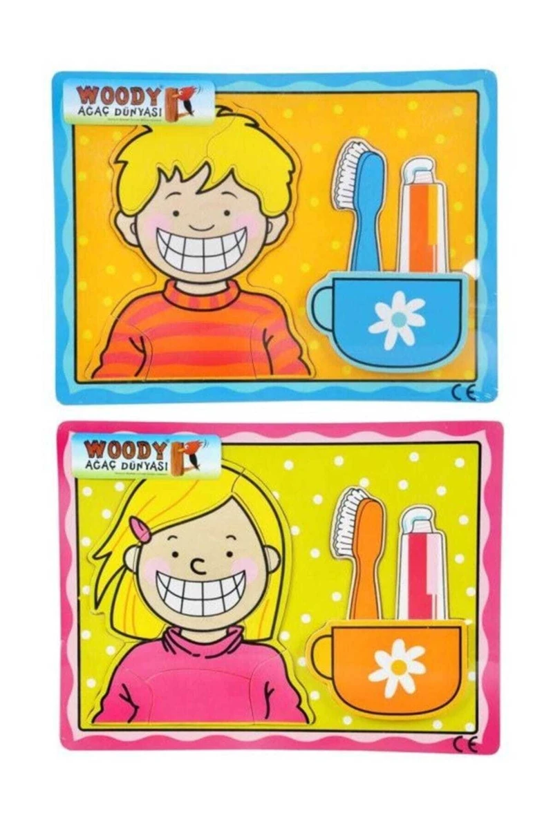 Woody Tahta Puzzle 10 Parça Kabartma Diş Fırçası Bj-23S00006728