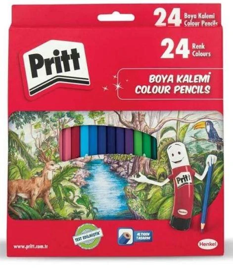 Pritt 1221351 24Renk Boya Kalemi Tam Boy 12*96