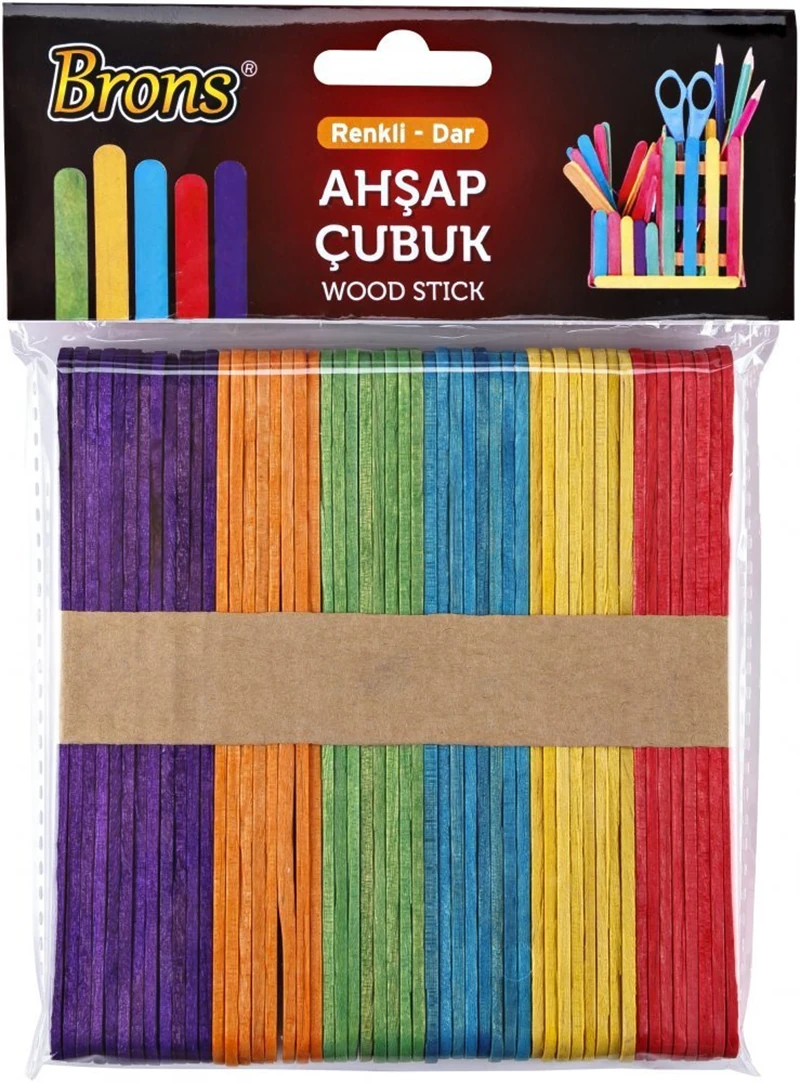 Brons Br-903 Ahşap Çubuk Renkli Geniş