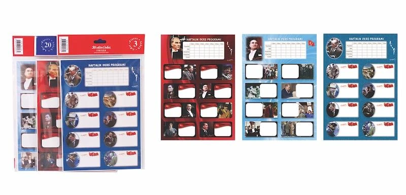 Keskin 220131-99 Atatürk Ders Programlı 3Lü Etiket