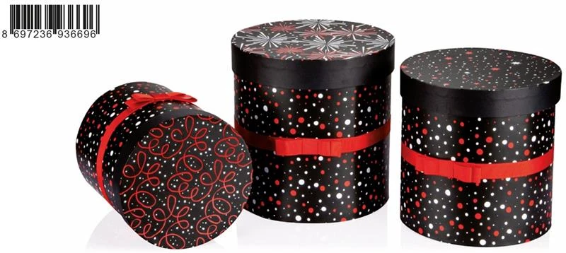 Gıpta Kutu Seti 3 Lü Festıve Silindir Bx66960