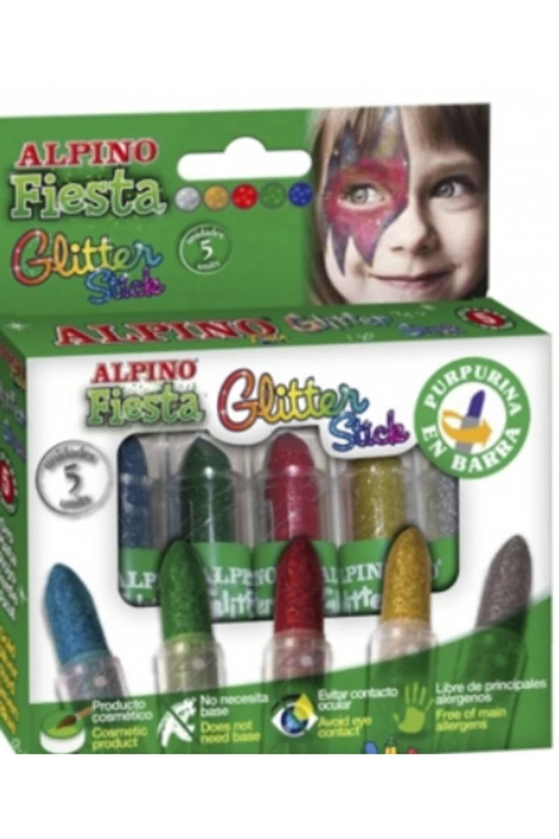 Alpino Fiesta Glitter 5 Renk Yüz Boyası (Stick)