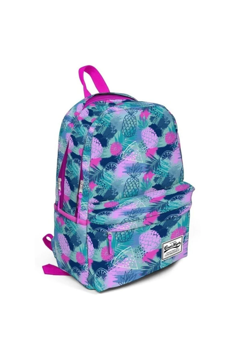 Coral High Üç Gözlü Ananas Desenli Okul ve Günlük Sırt Çantası 15,6 Inc Laptop Bölmeli