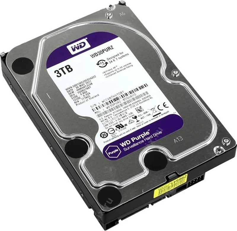 Wd 3Tb Purple 3,5" 64Mb 5400Rpm Wd30Purz Harddisk